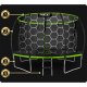 Garden trampoline 12ft (374 cm) with inner safety net Neo-Sport, black/green