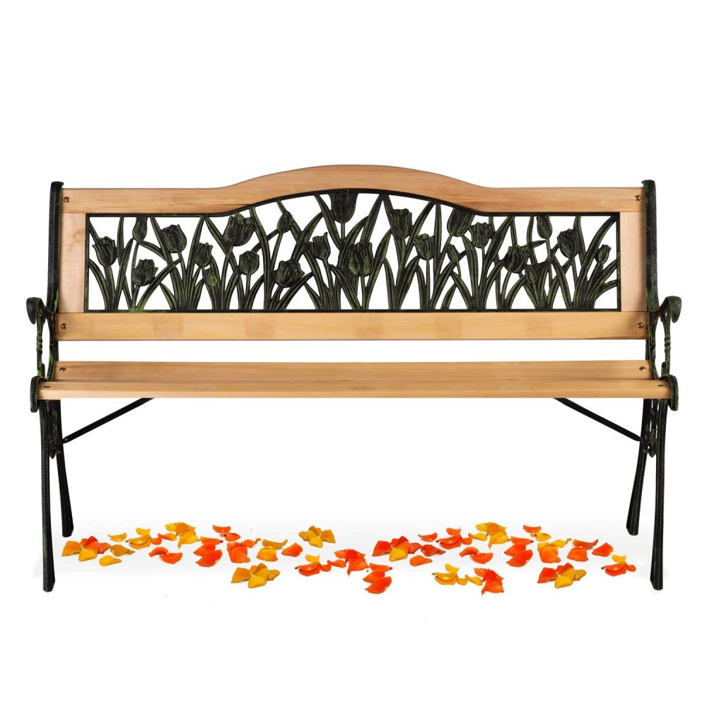 Garden Bench with Backrest 123.5x74x48 cm Gardi Tulip Sofotel (2)