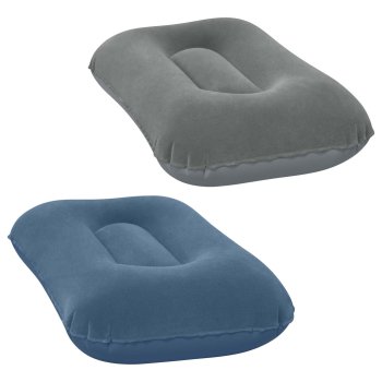 Inflatable Camping Pillow for Travel Bestway 67121, 16.5 x 10 in, navy blue