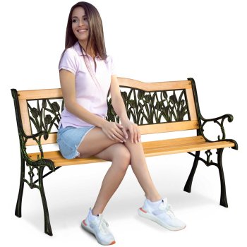 Garden Bench with Backrest 123.5x74x48 cm Gardi Tulip Sofotel
