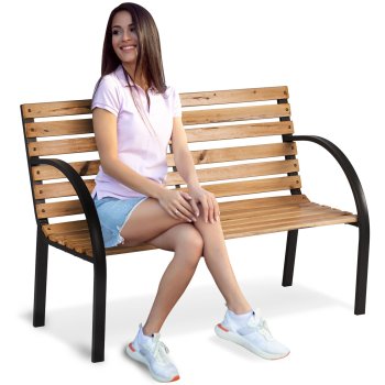 Garden Bench with Backrest 117.5 x 83 x 57 cm Luca Sofotel, Graphite