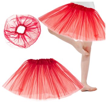 Girls Tulle Tutu Skirt for Carnival & Ballet Costume, Red