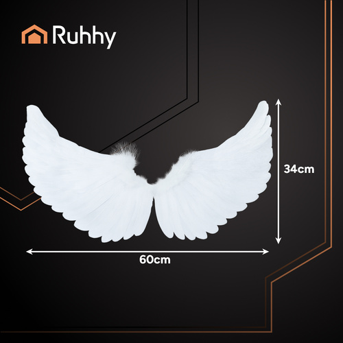 Ruhhy Angel Costume Set with Wings, Halo and Wand 26478, White (0)