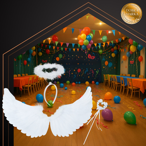 Ruhhy Angel Costume Set with Wings, Halo and Wand 26478, White (2)