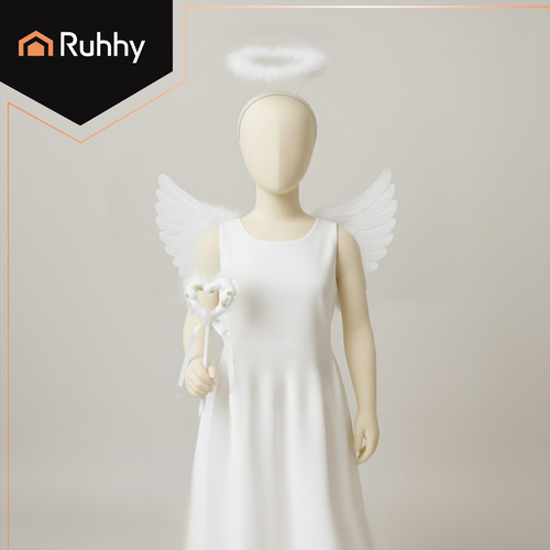 Ruhhy Angel Costume Set with Wings, Halo and Wand 26478, White (3)