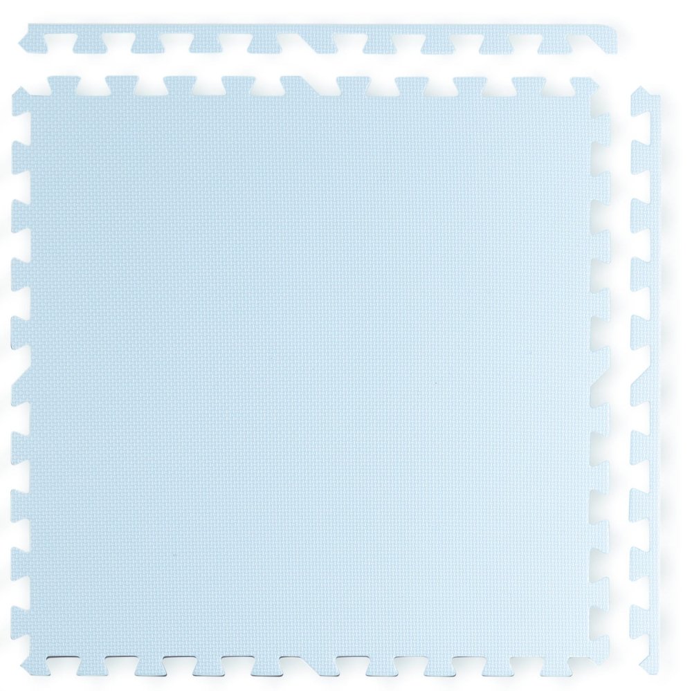 Large foam play mat puzzle Ricokids, 60x60 cm, 4 pcs, blue white (1)