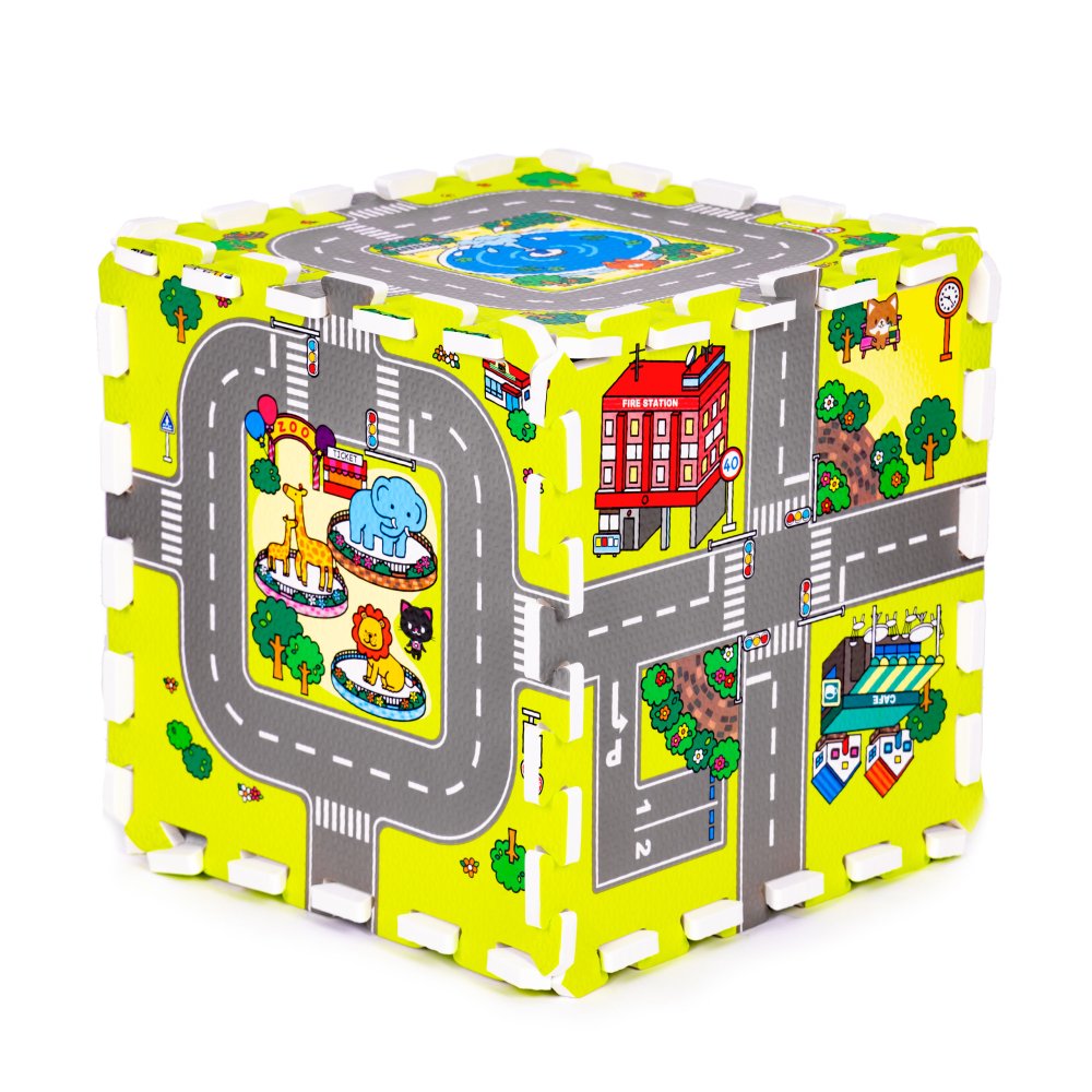 IPLAY Foam Puzzle Play Mat for Kids City Road 9 Tiles 90.5x90.5 cm (2)