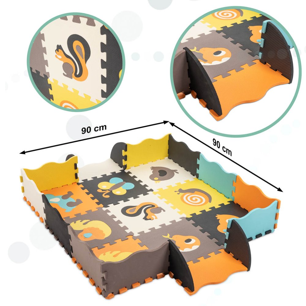 Kids Foam Floor Puzzle Mat Multicolor Animals - 25 pcs, 30x30cm (1)