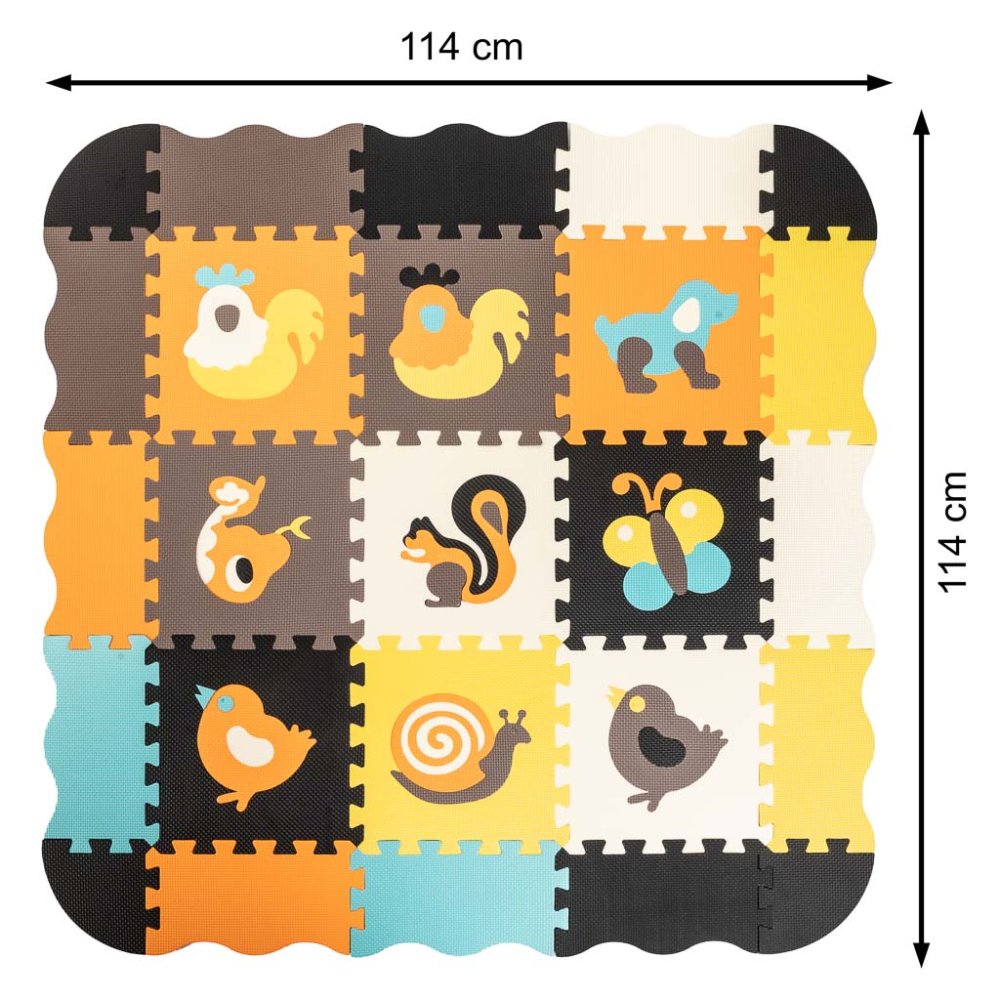 Kids Foam Floor Puzzle Mat Multicolor Animals - 25 pcs, 30x30cm (4)