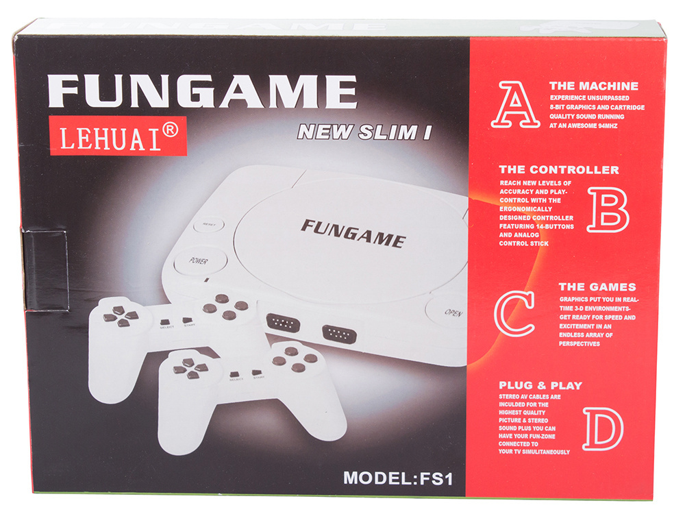 Retro game console with 9999 built-in games, 2 controllers and gun, blue (0)