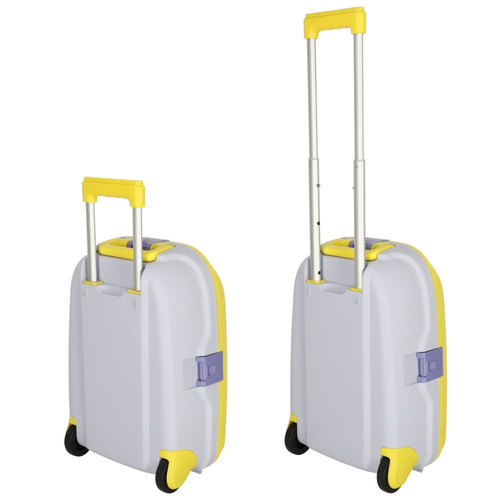 Kids Travel Luggage Carry Bag Ride On Suitcase Trolley, Yellow (10)