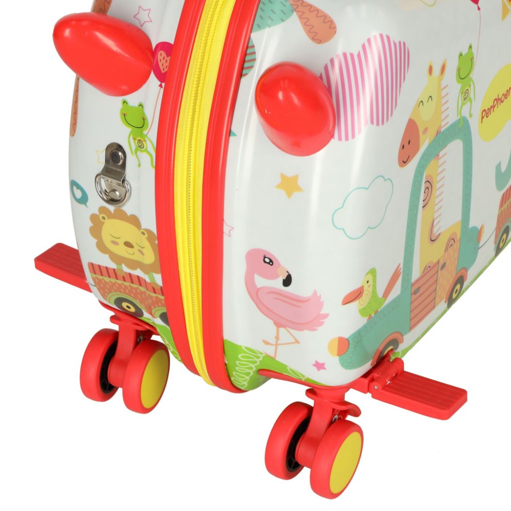 Kids Travel Luggage Carry Bag Ride On Suitcase Trolley, Zoo (6)