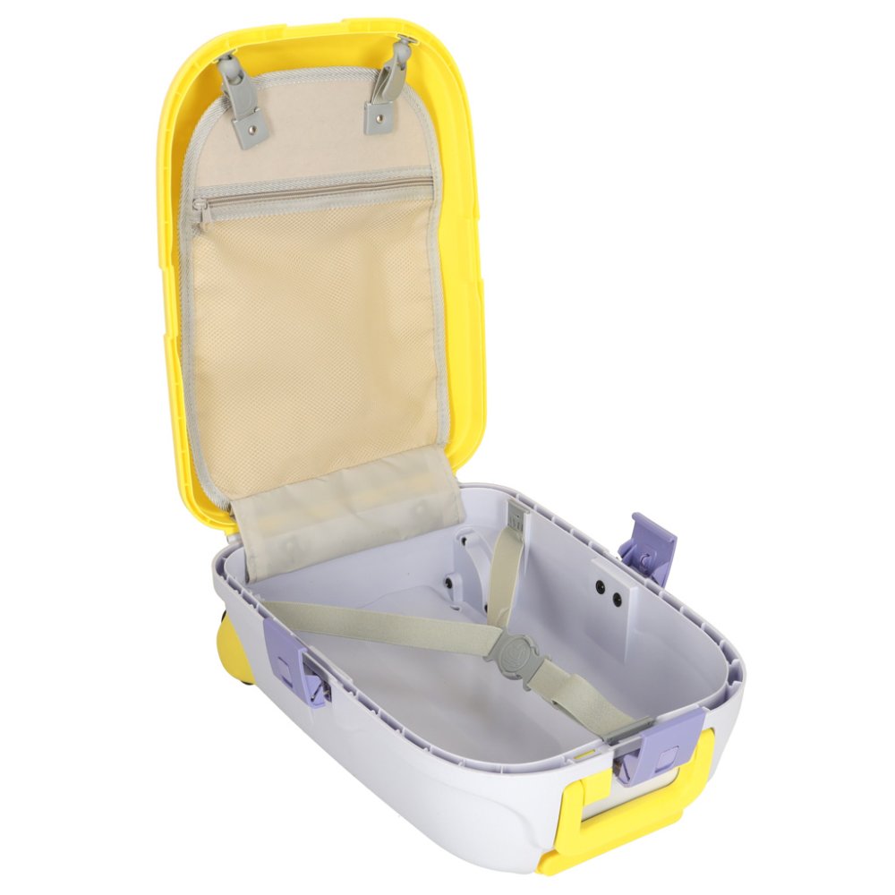 Kids Travel Luggage Carry Bag Ride On Suitcase Trolley, Yellow (6)