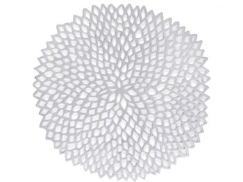 Round Lace Table Placemat, Ø 41 cm, Silver, 1 Pc