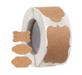 Self-Adhesive Labels, 300 Pcs, 3×5 cm, Brown