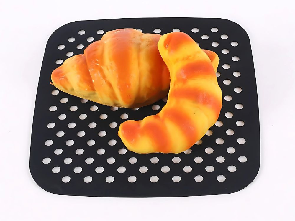 Silicone air fryer liner, square, 21 cm, red or black (2)