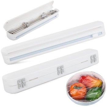 Kitchen Wrap Dispenser with Cutter for Cling Film and Foil