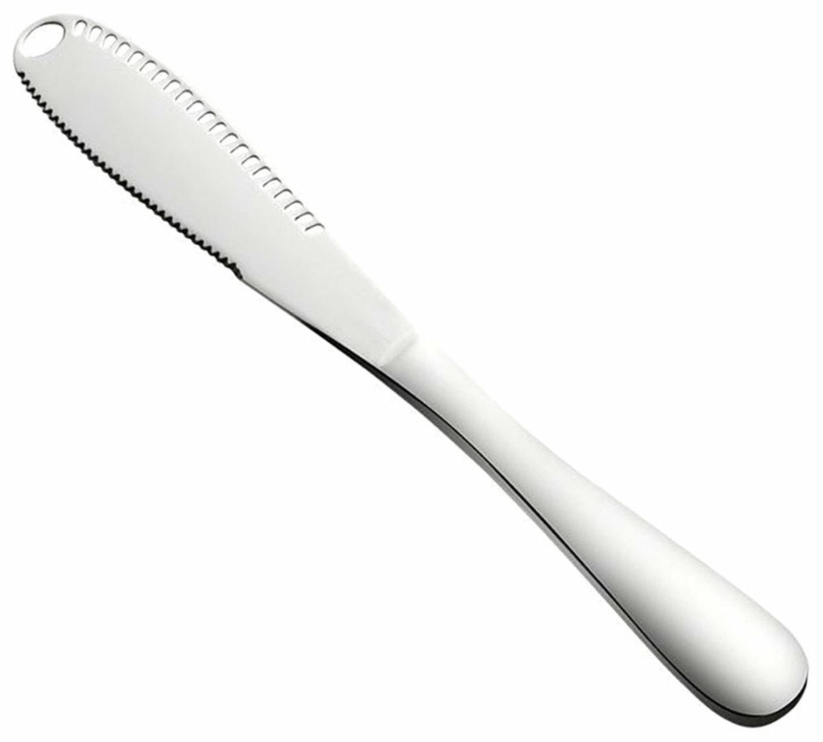 Steel Knife for Convenient Cutting of Butter with Holes, 20 cm