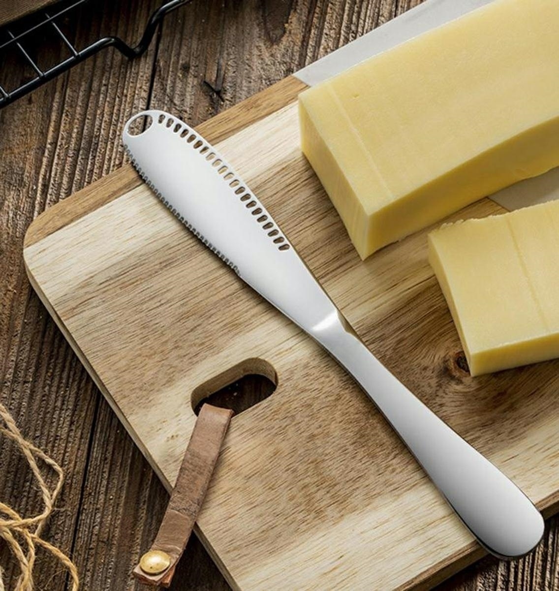 Steel Knife for Convenient Cutting of Butter with Holes, 20 cm (2)