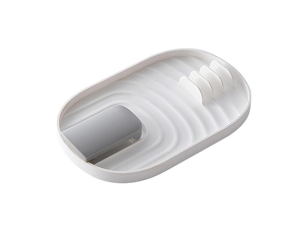 Spatula Spoon Rest Kitchen Utensils Drainer, White (1)