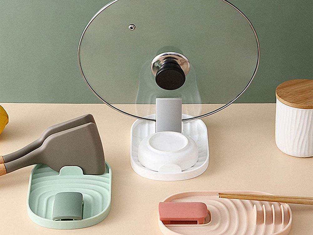 Spatula Spoon Rest Kitchen Utensils Drainer, White (3)