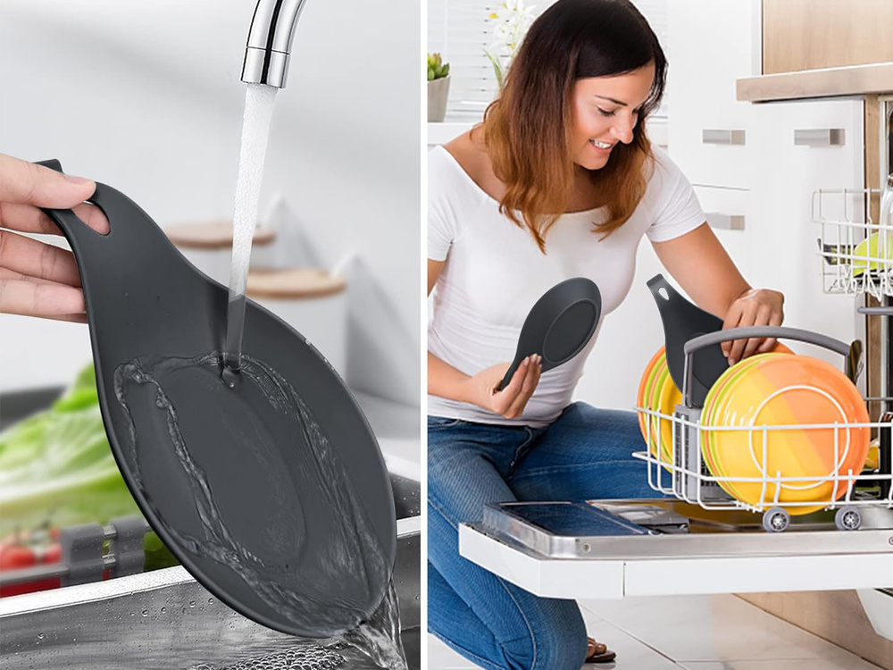 Silicone Spoon Rest, Kitchen Utensil Holde (5)