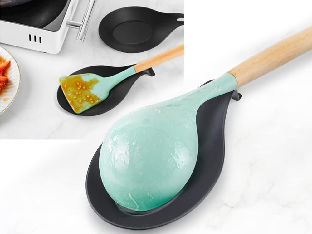 Silicone Spoon Rest, Kitchen Utensil Holde (6)