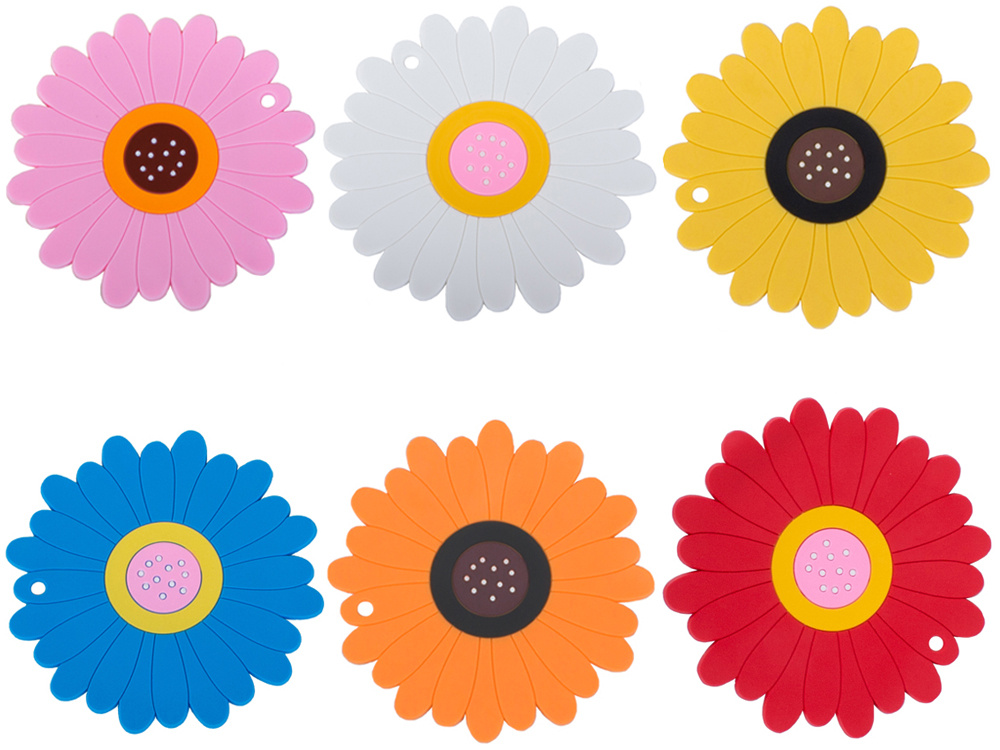 Silicone Placemat under Mugs Frying Pans Pots Vases, Sunflower (8)