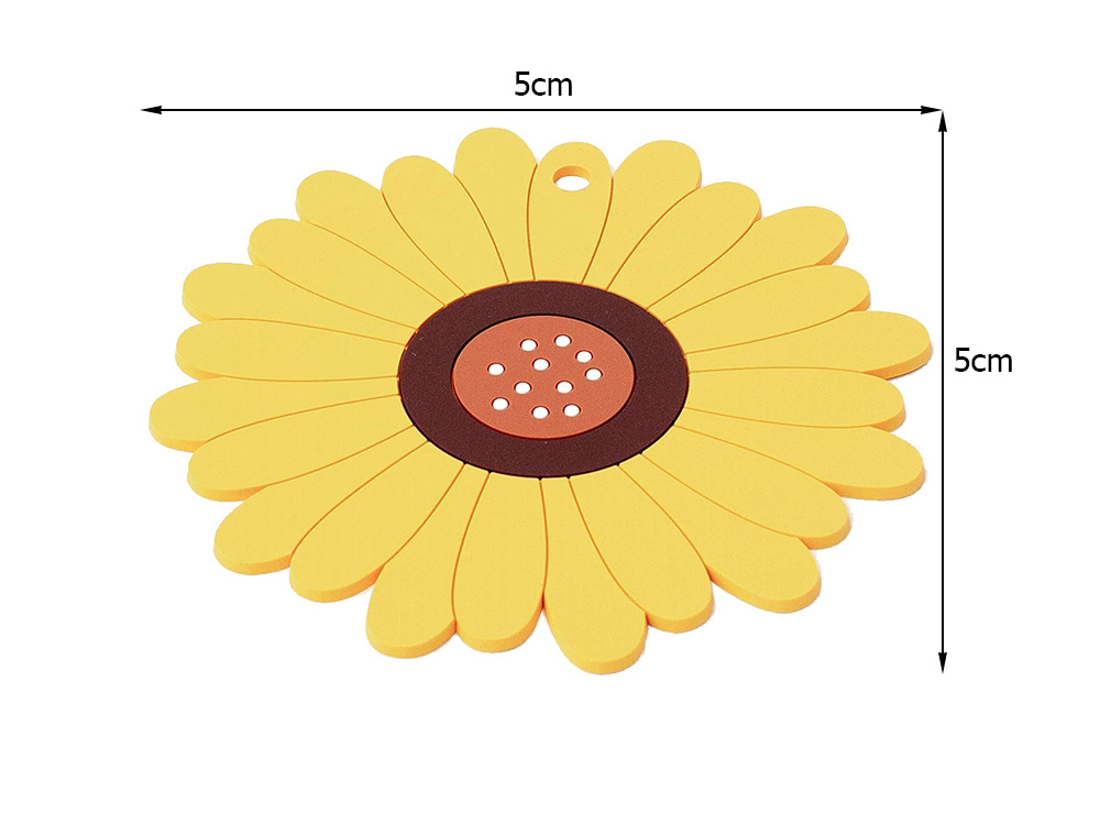 Silicone Placemat under Mugs Frying Pans Pots Vases, Sunflower (9)