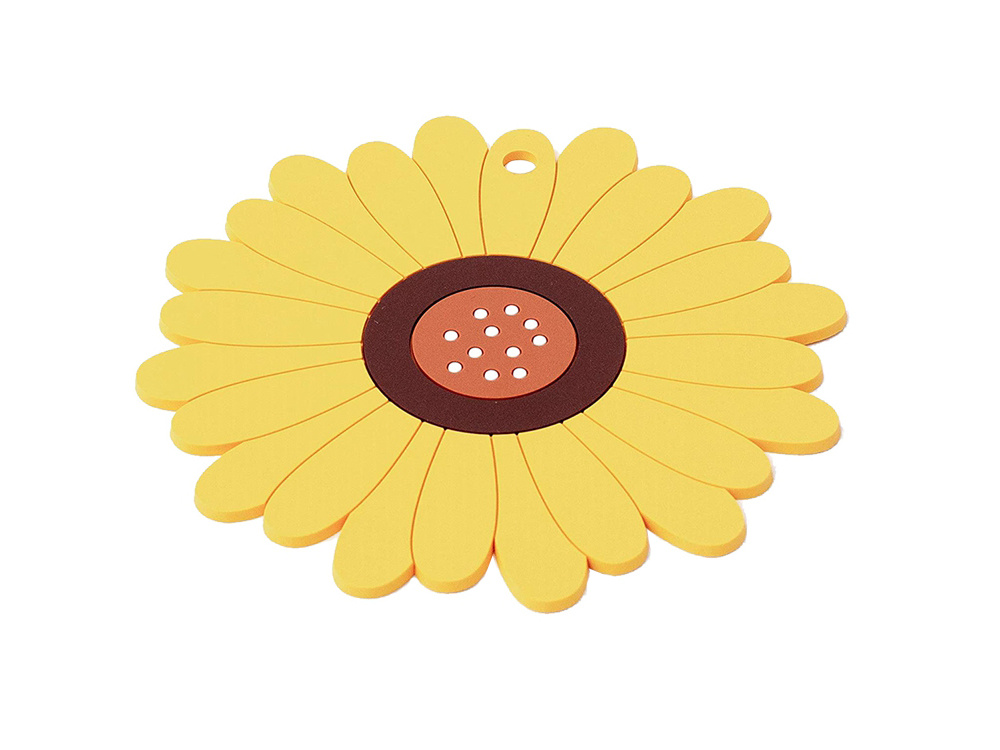 Silicone Placemat under Mugs Frying Pans Pots Vases, Sunflower (10)