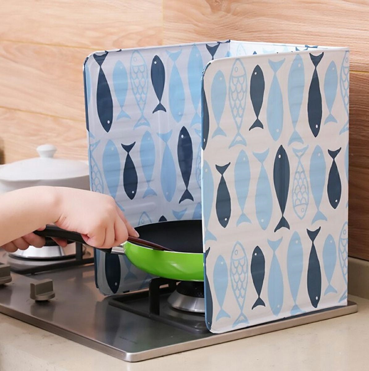 Aluminum Protective Screen Mat Against Splashes, Grease, Oil, for the Kitchen Stoves, 83x39cm, Blue (0)