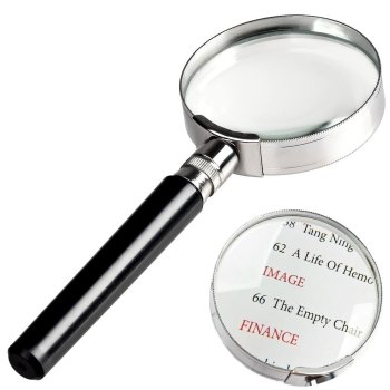 Classic Handheld Magnifying Glass with 100mm Lens and Metal Frame