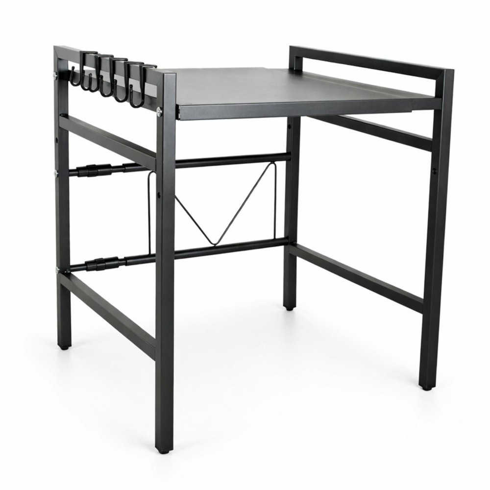 Microwave Shelf Kitchen Counter Organizer Rack for Storage, black (0)