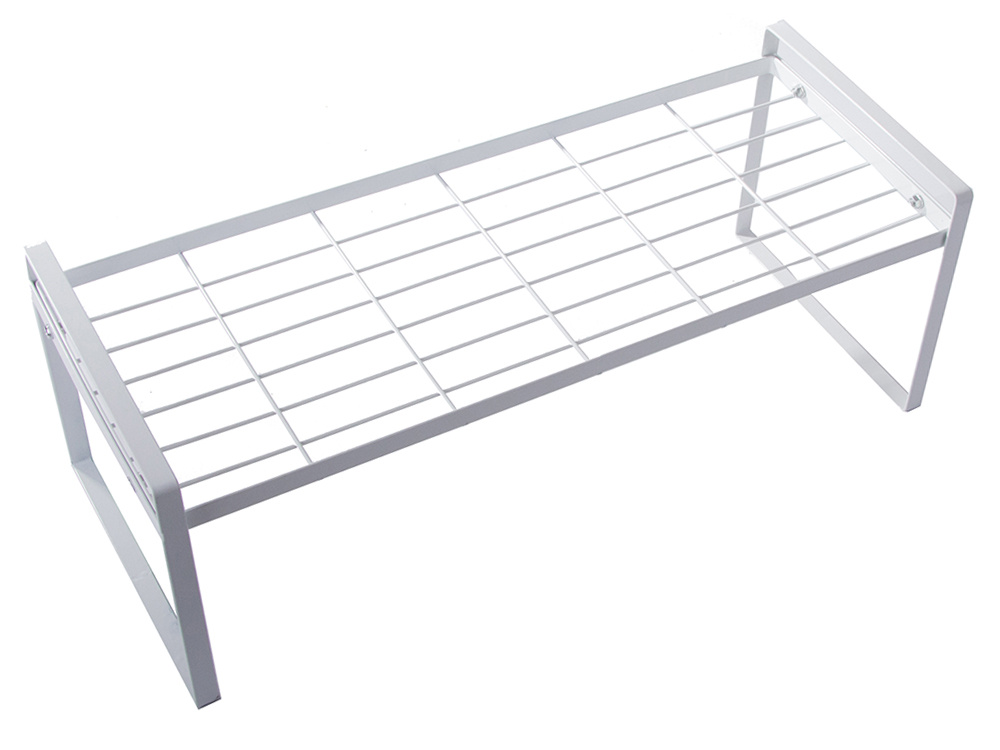 Metal shelf single level kitchen organizer stand white for (0)
