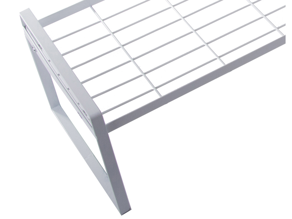 Metal shelf single level kitchen organizer stand white for (1)