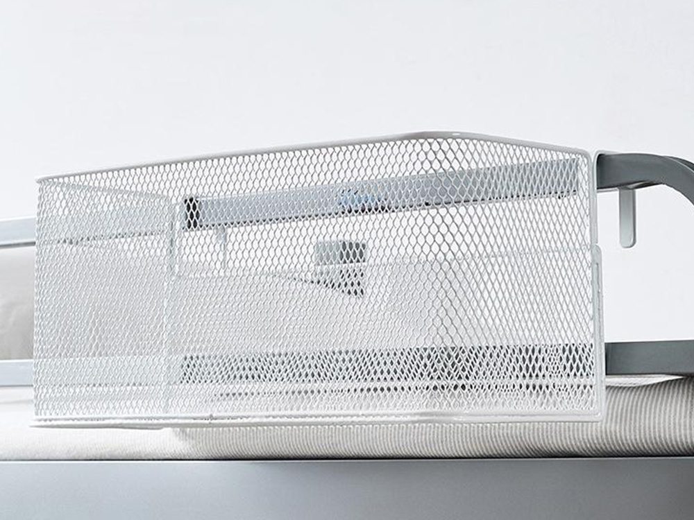 Basket metal basket organizer hanging railing kitchen shelf (0)