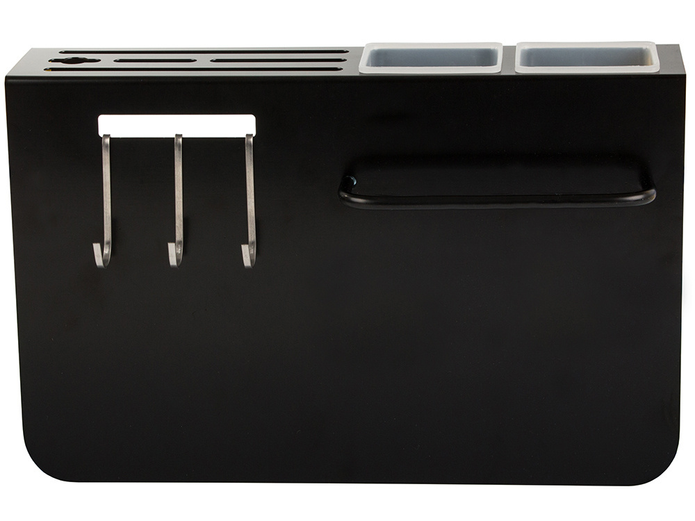 Wall-mounted knife holder and kitchen organizer, black (0)