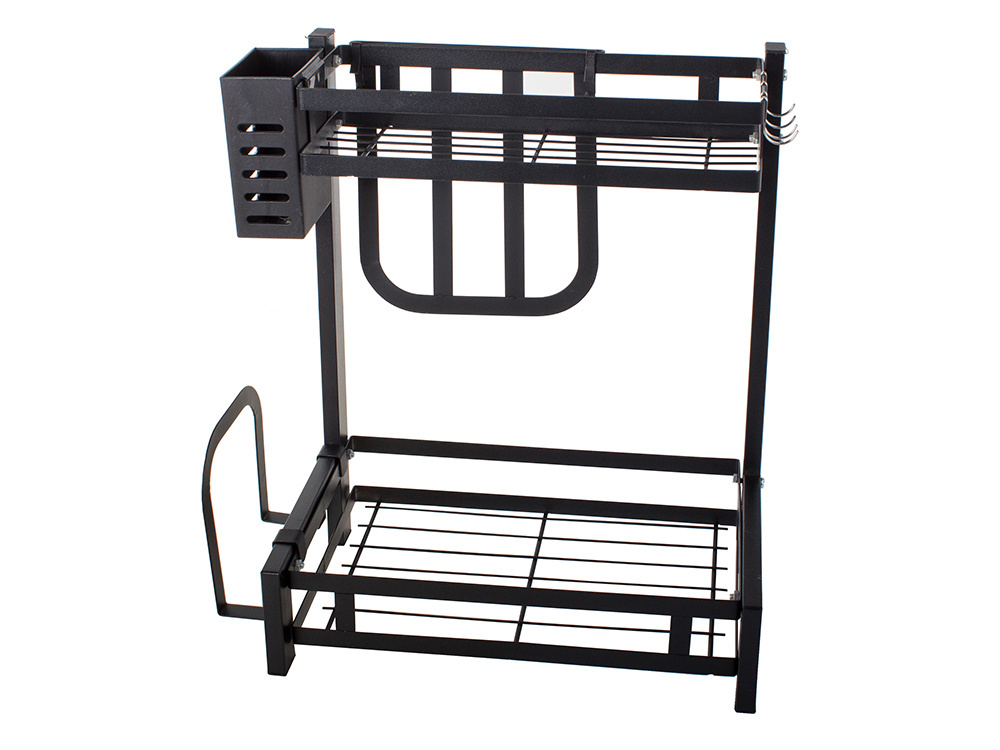 2-Tier Kitchen Countertop Organizer Shelf, Loft Style, Black (0)