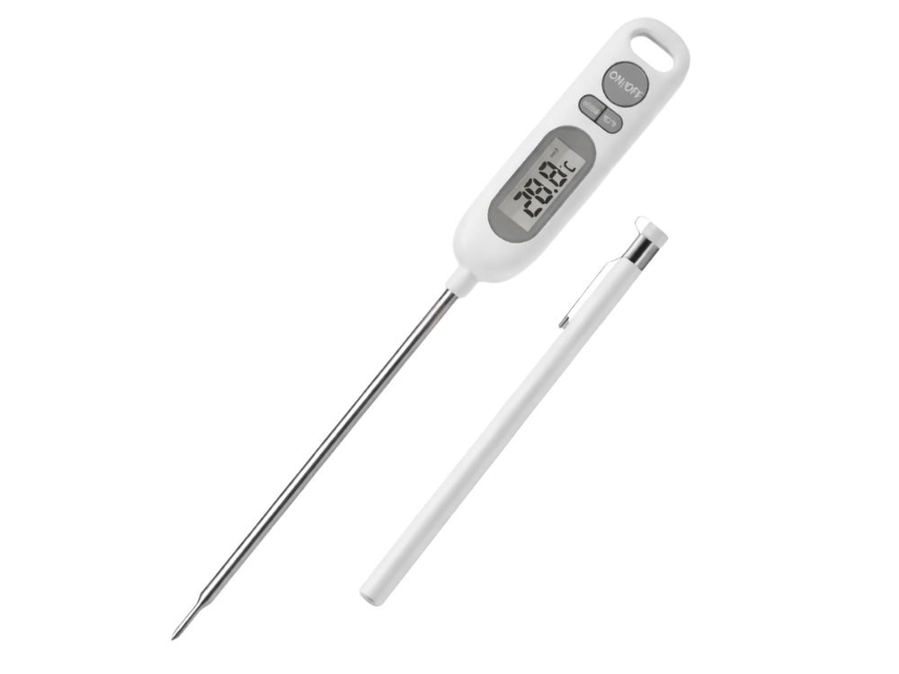 Digital Kitchen Meat Thermometer with LCD Display, White (0)