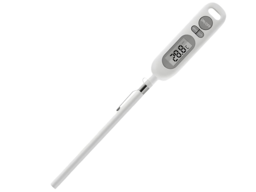 Digital Kitchen Meat Thermometer with LCD Display, White (1)
