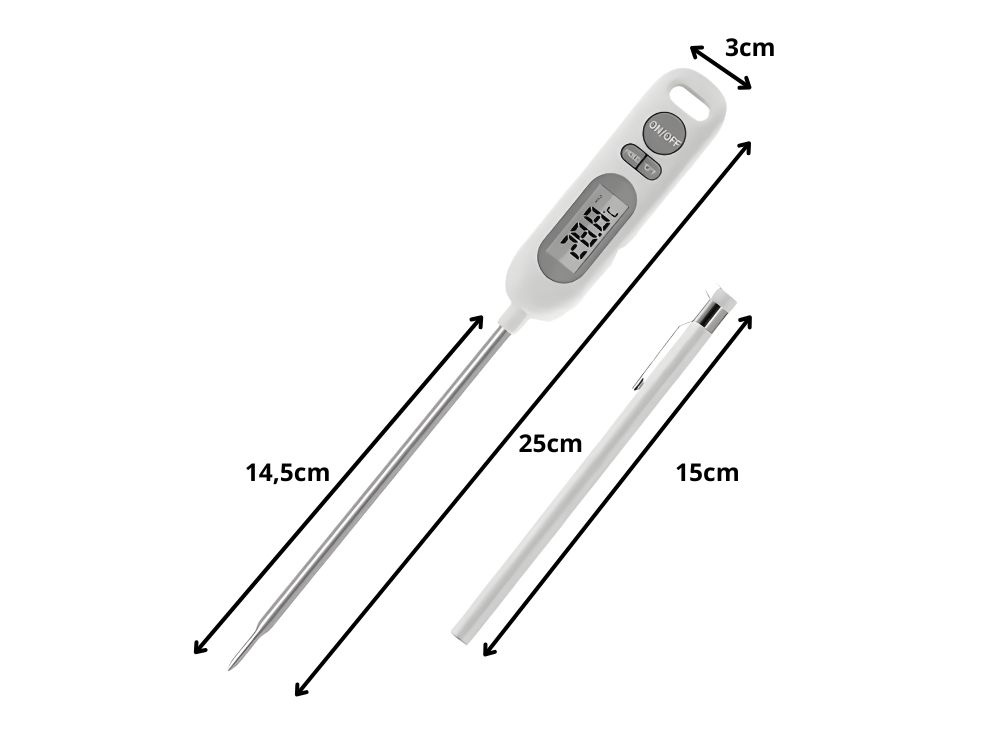 Digital Kitchen Meat Thermometer with LCD Display, White (2)