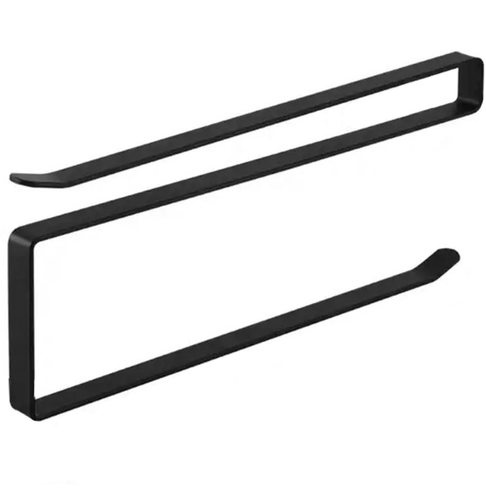 Kitchen Roll Holder Under Shelf Paper Towel Rack Over Door, Black (3)