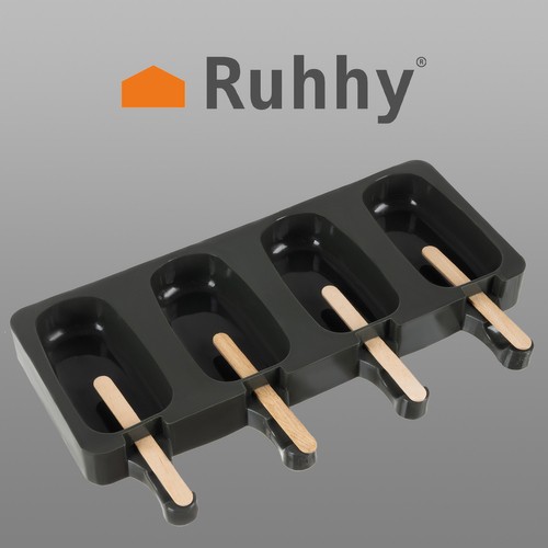 Ruhhy Silicone Mold for Ice Cream + 50 Sticks (12)