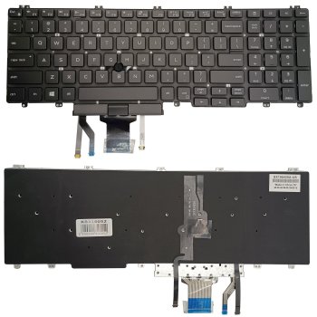 DELL Latitude 5500 laptop keyboard with backlight and trackpoint, black