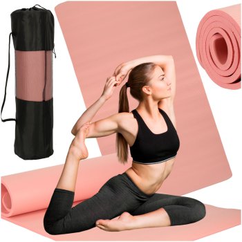 Thick Yoga Fitness Exercise Mat with Carrying Bag, 185x83x1.3 cm, Pink