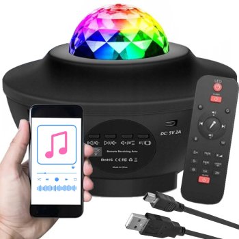 Galaxy Projector Night Light with Bluetooth Speaker, Black