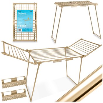 Massido Debora Folding Clothes Drying Rack 19 m, Gold
