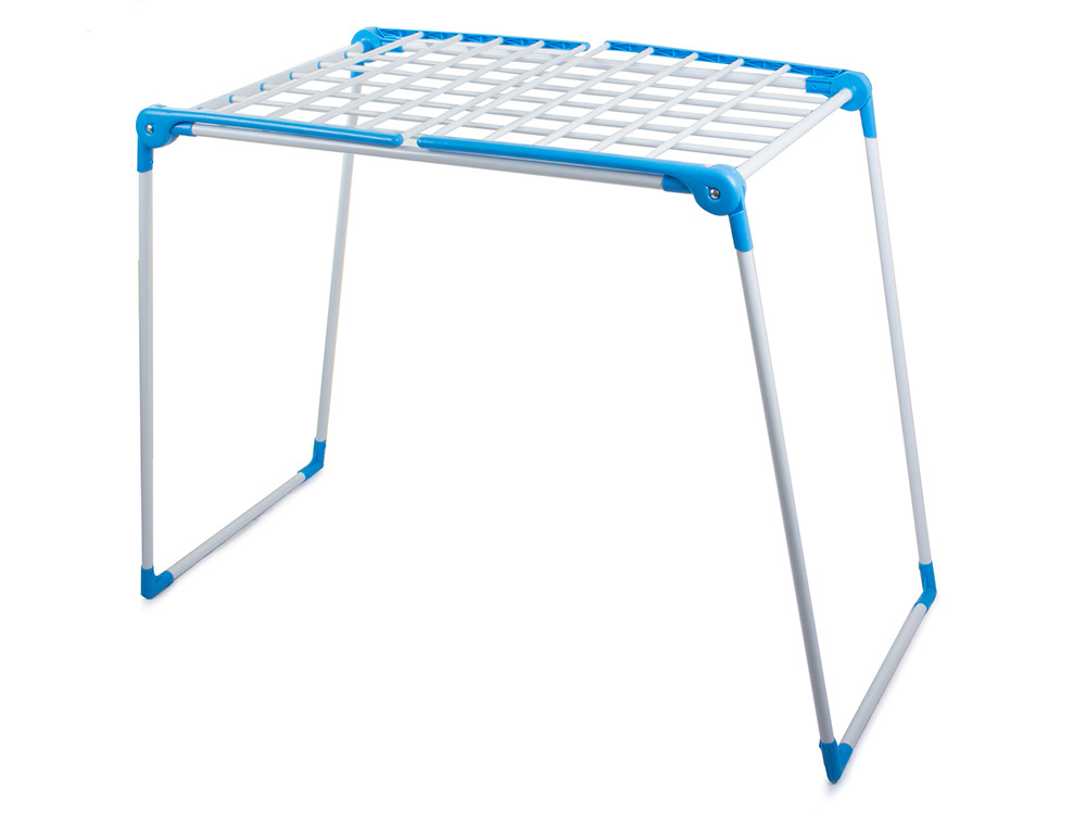 Large foldable clothes drying rack white blue (1)
