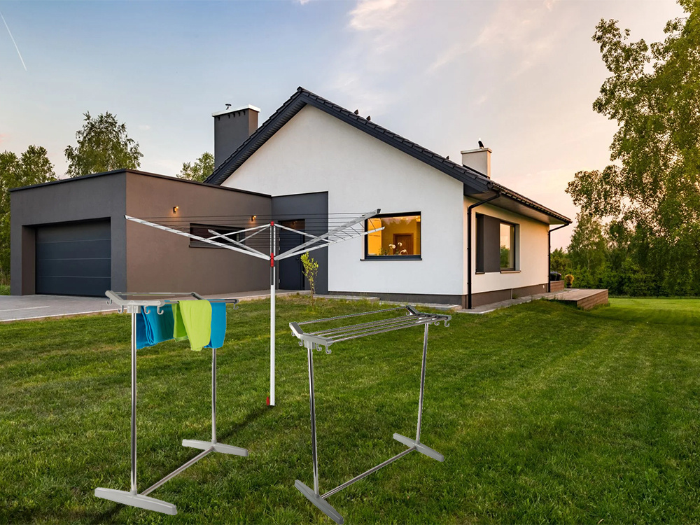 Compact Clothes Drying Rack, Small Portable Laundry Dryer for Balcony, Grey (0)