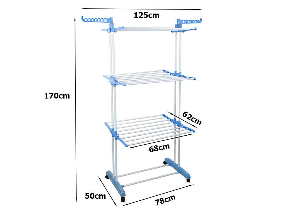Multifunctional Folding Laundry Clothe Drying Rack Dryer Garment Hanger Stand, 170cm (0)